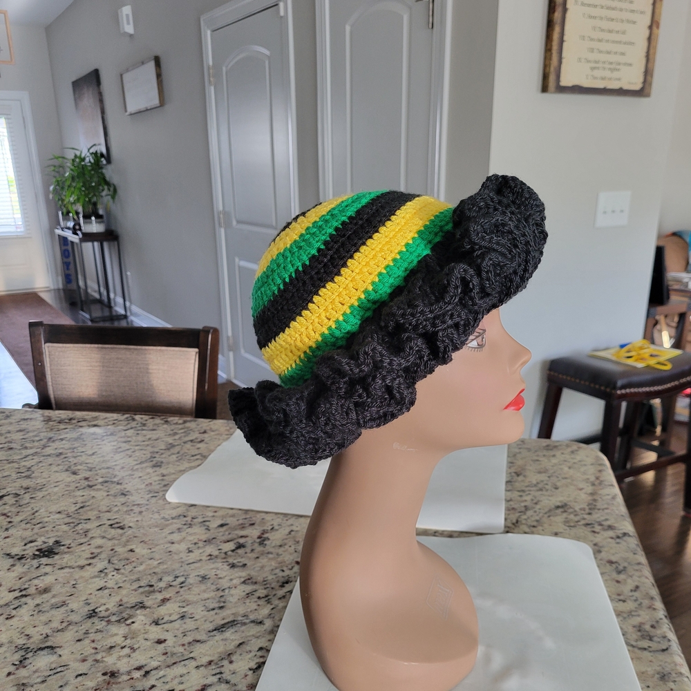 Black and Yellow Crochet Hat